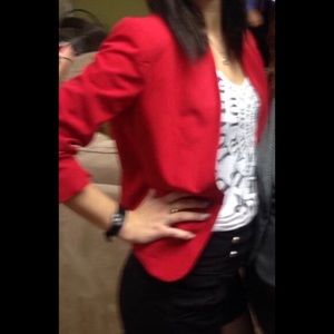 Red Lauren Conrad blazer